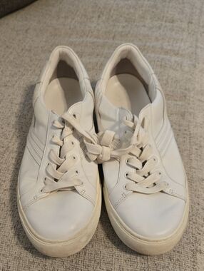 Tory Burch Off-White Leather Lace-Up Sneakers